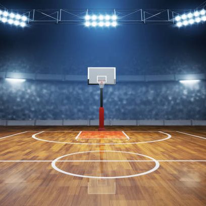 Basketball court on 3d illustration